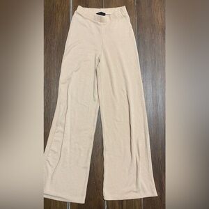 21 Saints Beige Textured Wide-Leg Pants